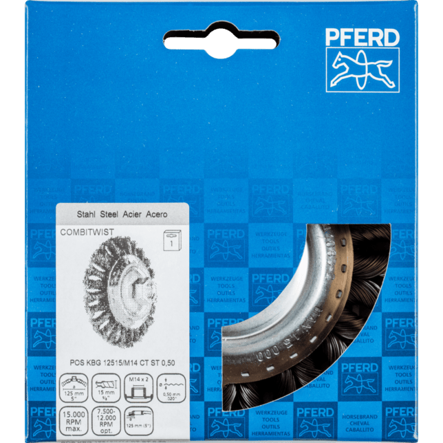PFERD TOOLS Závitové fazetové kefy POS KBG 12515/M14 CT ST 0,50
