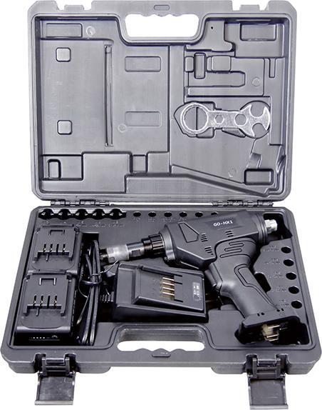 GOEBEL Akumulátorové šesťhranné razidlo GO-HX 1 v kufri 2Ah 36W 2x akumulátor a nabíjačka M4-8 Goebel