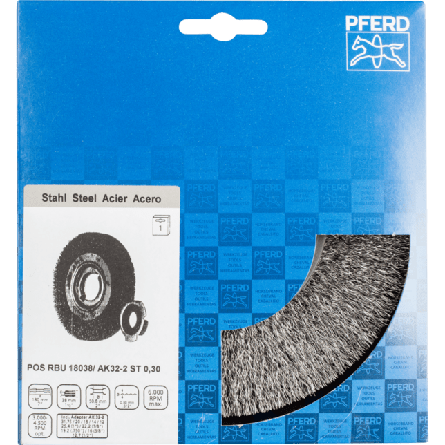 PFERD TOOLS Kolesové kefy POS RBU 18038/AK32-2 ST 0,30