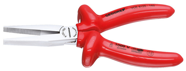 GEDORE VDE 8120-160 Ploské kliešte VDE s ponornou izoláciou 160 mm