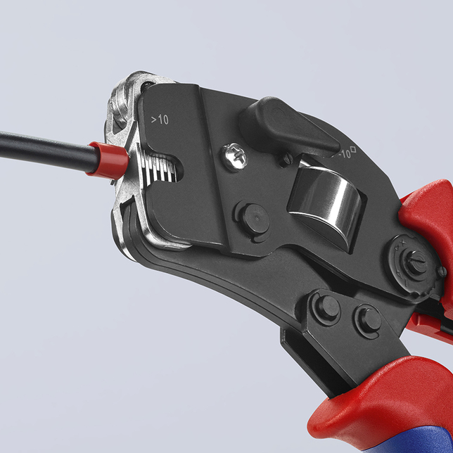 KNIPEX 97 53 09 SB Automatické lisovacie kliešte pre dutinky s predným vkladaním s multi-komponentný