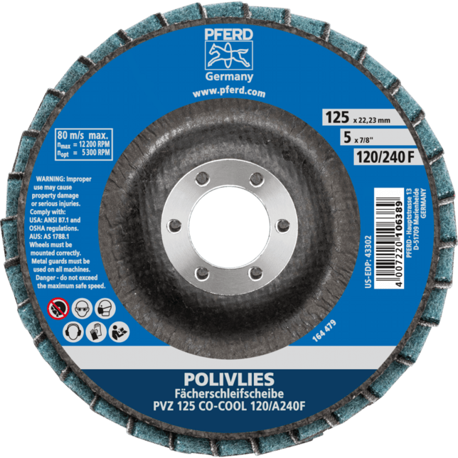 PFERD TOOLS Fleece vrstvené (netkané) náradie PVZ 125 CO-COOL 120 / A 240 F