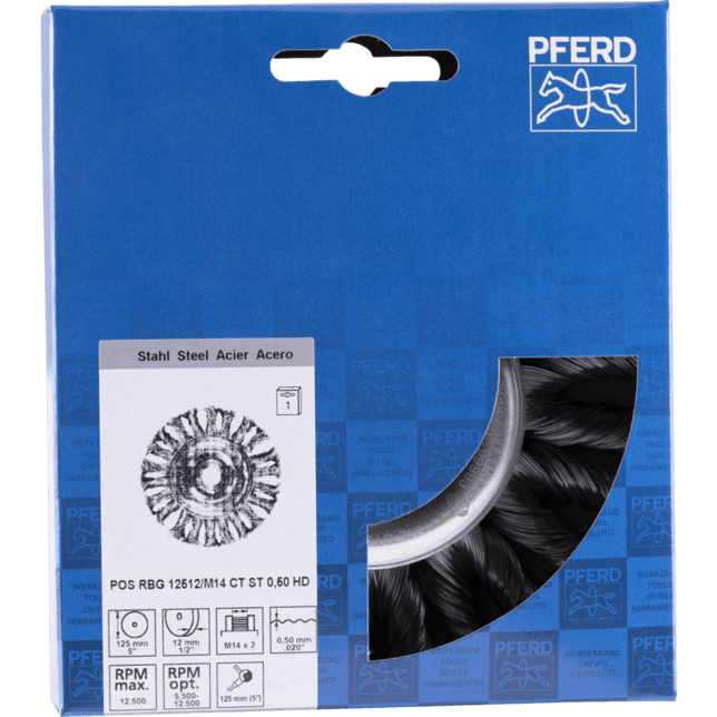 PFERD TOOLS Kolesové kefy POS RBG 12512/M14 CT ST HD 0,50
