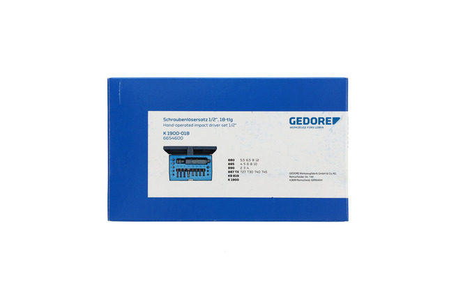 GEDORE K 1900-018 Sada rozpúšťadiel na skrutky 1/2", 18-dielna