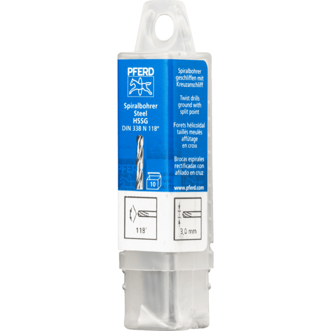 PFERD TOOLS Vrtacie a ponorné nástroje SPB DIN 338 HSSG N 3,0 OCEĽ