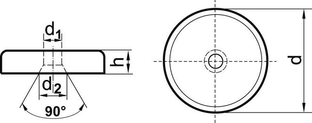 FORMAT Chápač plochý magnetický 25x7,0mm s otvorom NdFeB Format