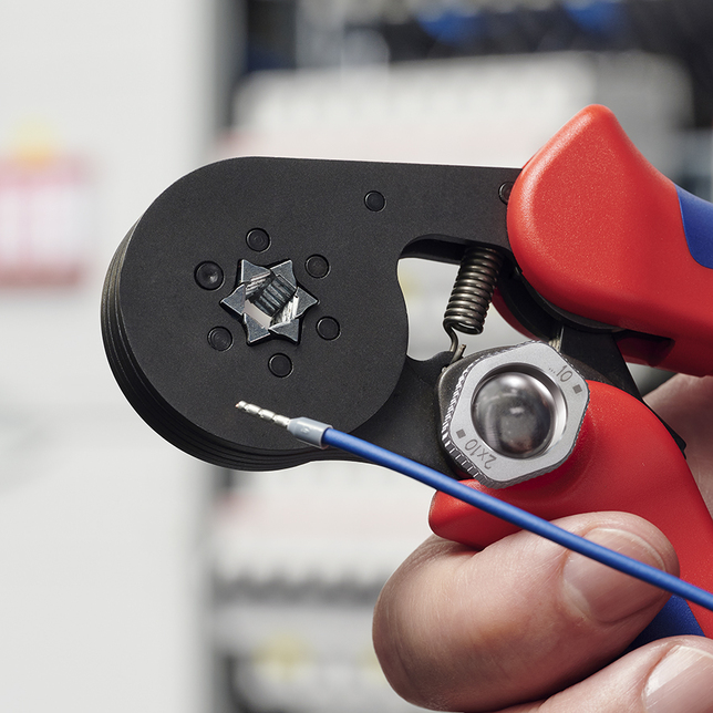 KNIPEX 97 53 14 SB Automatické lisovacie kliešte pre dutinky s bočným prístupom s multi-komponentným