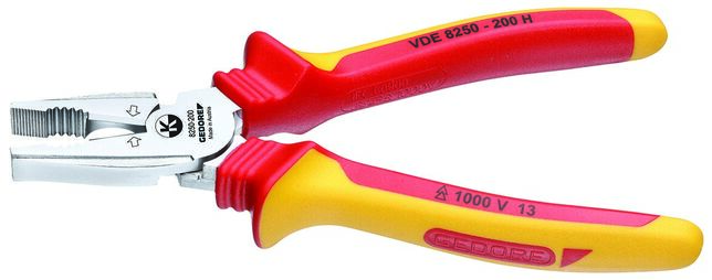 GEDORE VDE 8250-200 H Silné univerzálne kliešte VDE s izolačným krytom 200 mm