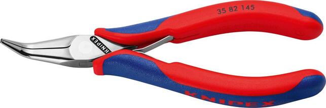 Ploché okrúhle kliešte elektronické zahnuté 145mm KNIPEX