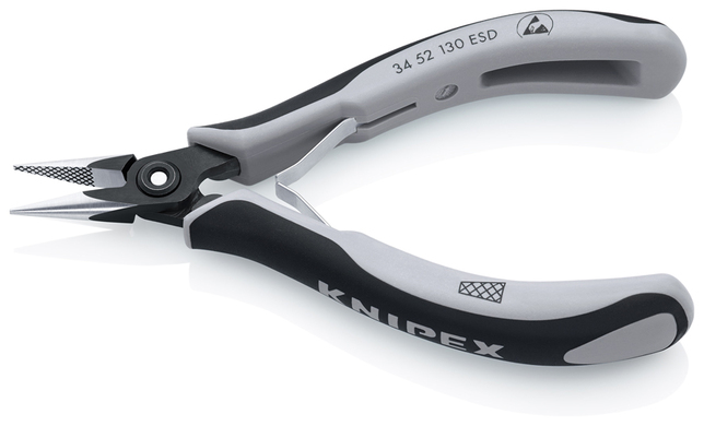KNIPEX 34 52 130 ESD Presné úchopové kliešte pre elektroniku ESD s multi-komponentnými úchopmi lešte