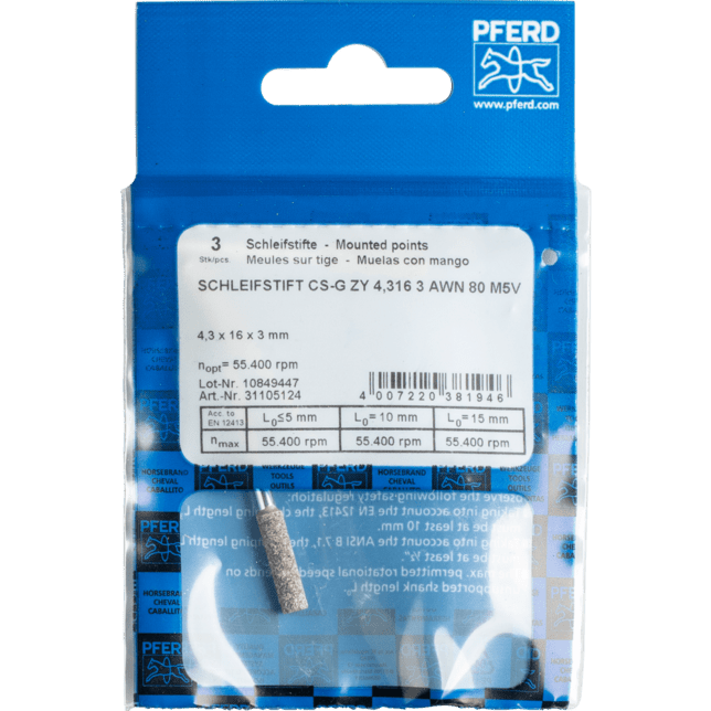 PFERD TOOLS Naložené body CS-G ZY 4,316 3 AWN 80 M5V