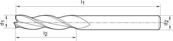 FORMAT Fréza 16mm Z3 VHM TiAlN extra dlhá DIN6535-HA Format