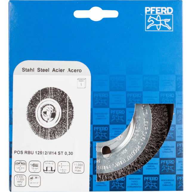 PFERD TOOLS Kolesové kefy POS RBU 12512/M14 ST 0,30
