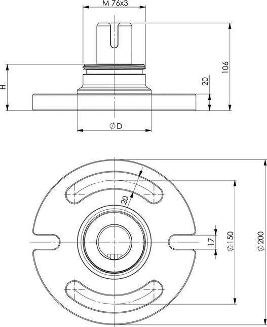 Podpera 90mm 56mm 6425FY AMF