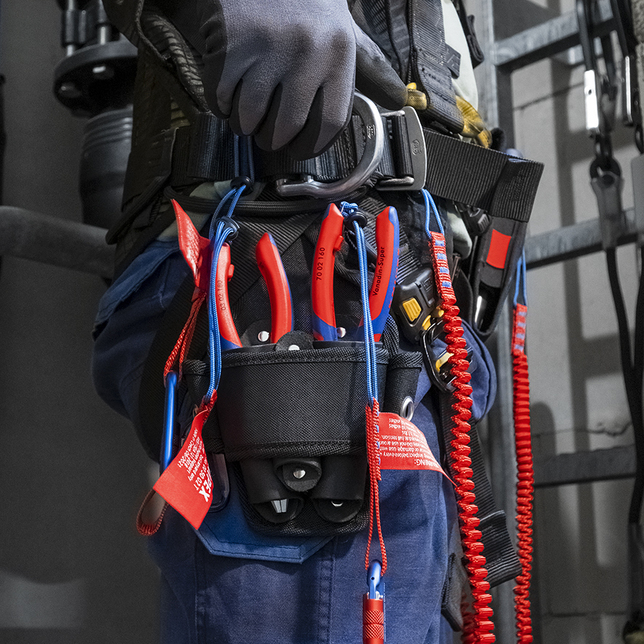 KNIPEX 00 63 06 TCR Klipy TetheredTool + ColorCode červená, po 3 kusy