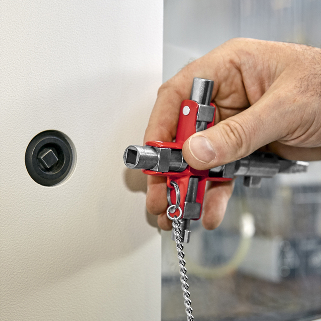 KNIPEX 00 11 06 V01 Univerzálny kľúč „Stavba“ pre všetky štandardné skrinky a vypínacie systémy 96 m