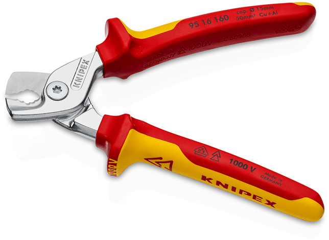 KNIPEX 95 16 160 SB StepCut® Nožnice na káble izolované s multi-komponentnými rukoväťami, VDE testov