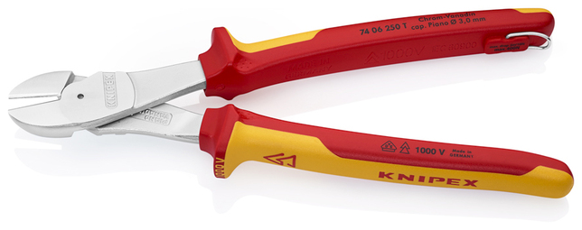 KNIPEX 74 06 250 T BK Bočné cvikacie kliešte s veľkou pákovou silou izolované s multi-komponentnými 