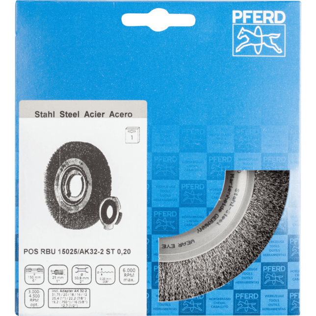PFERD TOOLS Kolesové kefy POS RBU 15025/AK32-2 ST 0,20