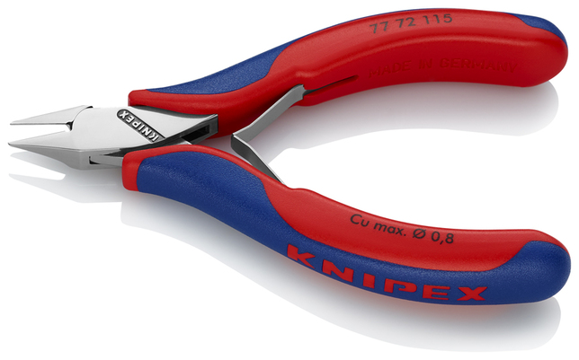 KNIPEX 77 72 115 SB bočné cvikacie kliešte pre elektroniku s prevlečným kĺbom s multi-komponentnými 