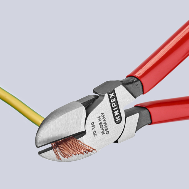 KNIPEX 70 01 160 Bočné cvikacie kliešte poplastované čierne atramentované 160 mm