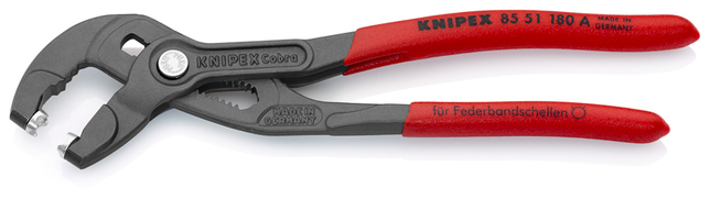 KNIPEX 85 51 180 A SB Kliešte na hadicové spony s protišmykovým plastovým povrchom šedá atramentizov