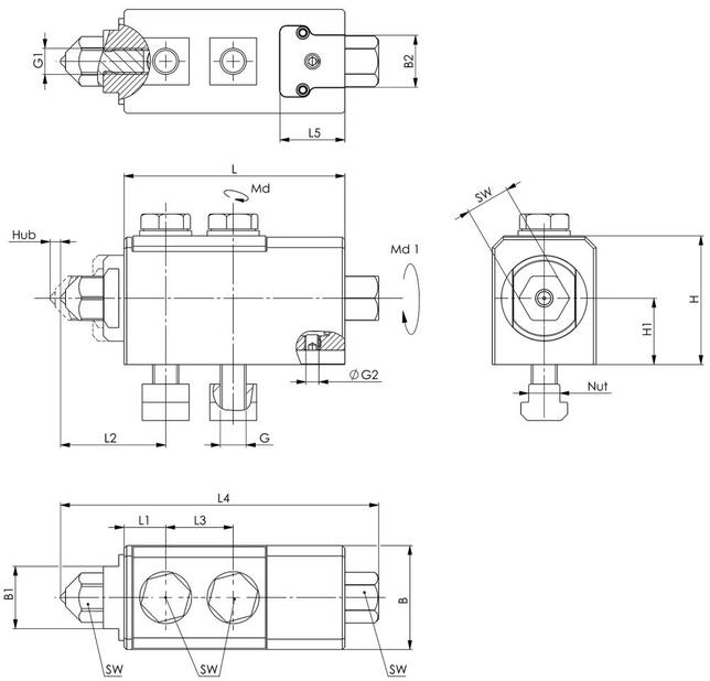 Seitenspanner 6472-20kN M12x14 s upínacou špičkou AMF