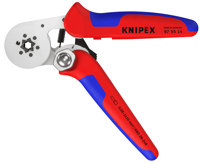 KNIPEX 97 55 14 SB Automatické lisovacie kliešte pre dutinky s bočným prístupom s multi-komponentným