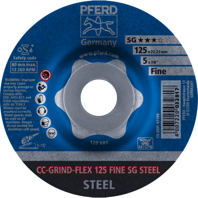 PFERD TOOLS CC-GRIND (vrátane SOLID, FLEX, STRONG) CC-GRIND FLEX 125 SG OCEĽ FÍNNE