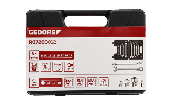 GEDORE RED Sada kľúčov očkoplochých 12 diel račňových R07203012 Gedore Red