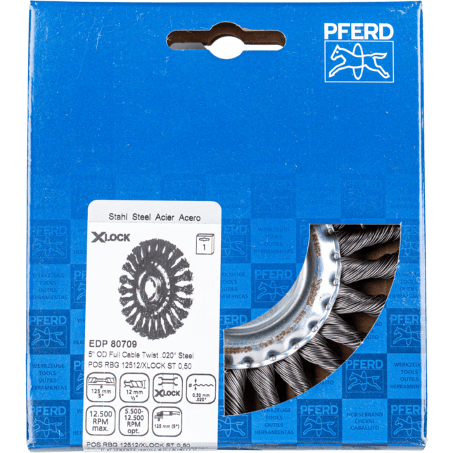 PFERD TOOLS Kolesové kefy POS RBG 12512/X-LOCK ST 0,50