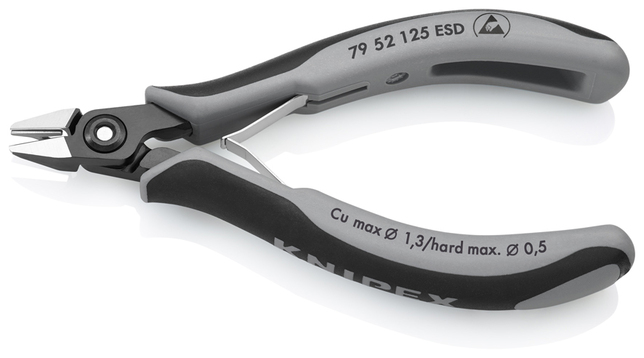 KNIPEX 79 52 125 ESD Presné bočné cvikacie kliešte ESD pre elektroniku s multi-komponentnými úchopmi
