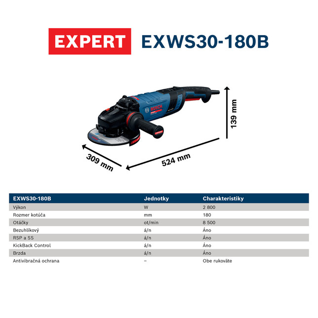 BOSCH EXPERT EXWS30-180B - Uhlová brúska - 06018G0001