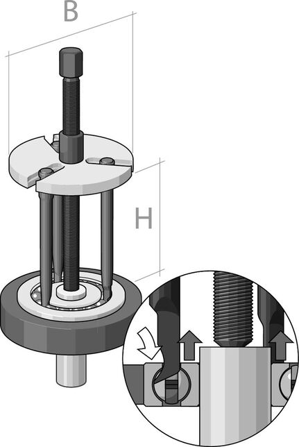 GEDORE 1.92/12 Sťahovač guľkových ložísk PLUS, veľkosť 1 + 2