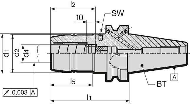 Hydrodehnávací sklíčidlo JIS6339 ADB BT40 18x90mm GÜHRING
