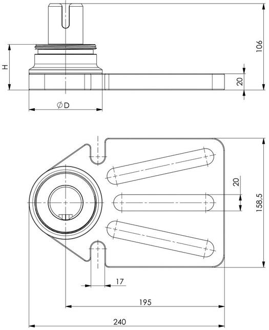 Podpera 90mm 56mm 6425FY AMF