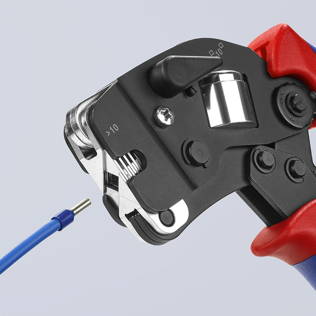 KNIPEX 97 53 09 SB Automatické lisovacie kliešte pre dutinky s predným vkladaním s multi-komponentný