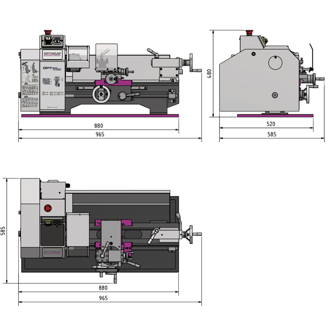 OPTIMUM Stolný sústruh OPTIturn TU 2304