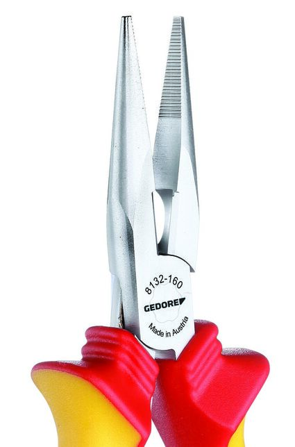 GEDORE VDE 8132-160 H Ploché okrúhle kliešte VDE s izolačným krytom 160 mm