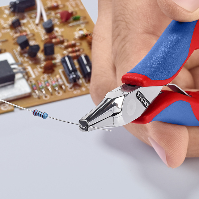 KNIPEX 36 12 130 Montážne kliešte na elektroniku s multi-komponentnými úchopmi 130 mm