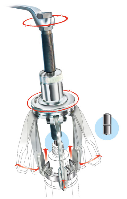 GEDORE 1.09/1 Sťahovač TWIST+PULL 3-ramenný s blokádou otáčania 30x130 mm