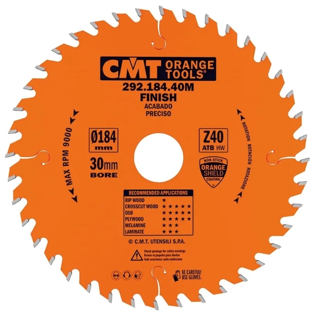 CMT Pílový kotúč pre elektronáradie, finálny rez - D184x2,6 d30 Z40 HW