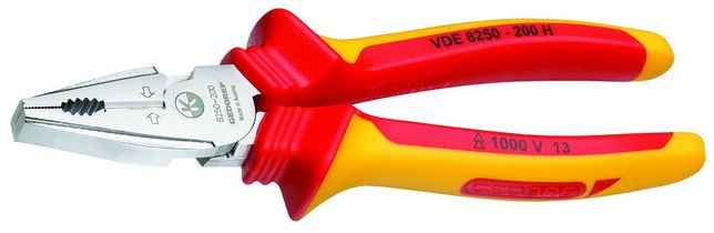 GEDORE VDE 8250-200 H Silné univerzálne kliešte VDE s izolačným krytom 200 mm