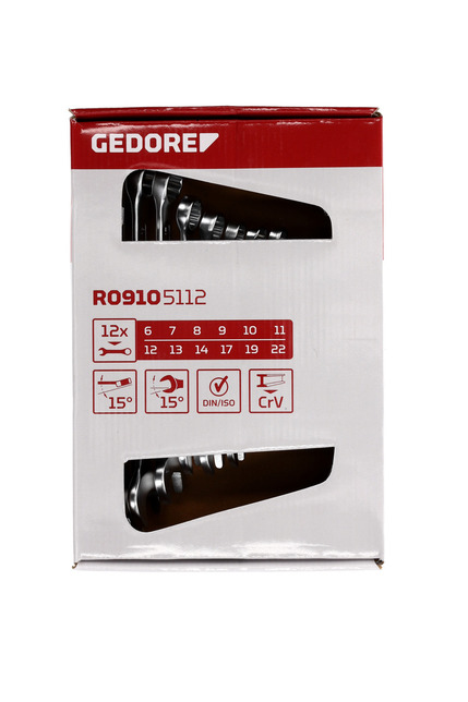 GEDORE RED Sada kľúčov očkoplochých 12 diel 6 - 22mm R0910 R09105112 Gedore Red
