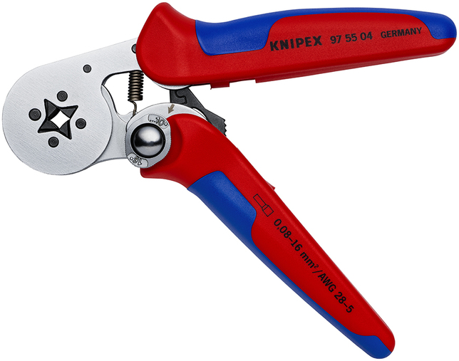 KNIPEX 97 55 04 SB Automatické lisovacie kliešte pre dutinky s bočným prístupom s multi-komponentným