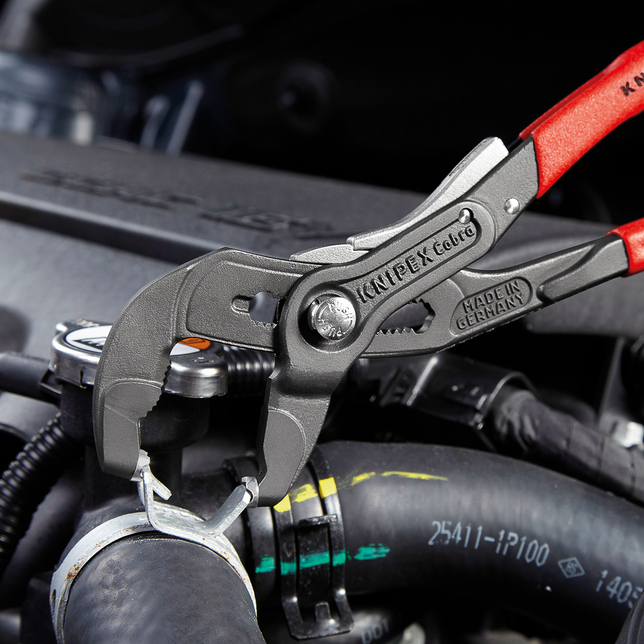 KNIPEX 85 51 250 AF Kliešte na hadicové spony so zaisťovacou západkou s protišmykovým plastovým povr