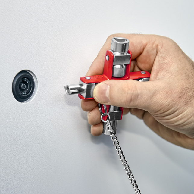 KNIPEX 00 11 06 Univerzálny kľúč pre všetky štandardné skrinky a vypínacie systémy 96 mm