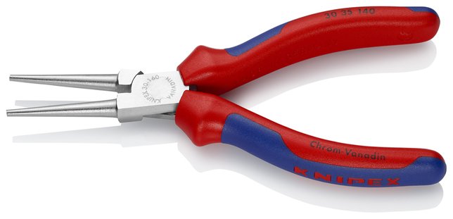 KNIPEX 30 35 140 Kliešte s dlhým nosom s multi-komponentnými úchopmi pochrómované 140 mm