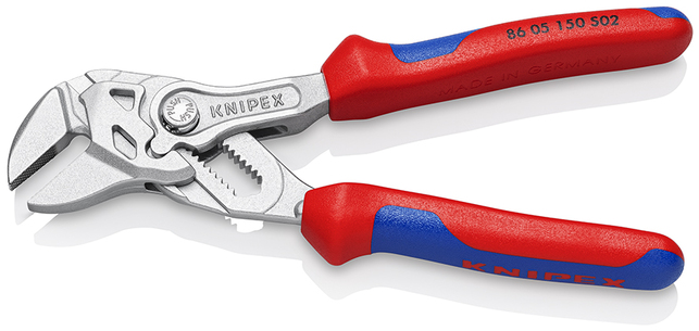 KNIPEX 86 05 150 S02 Kliešťové kľúče so zdrsnenými čeľusťami s multi-komponentnými úchopmi pochrómov