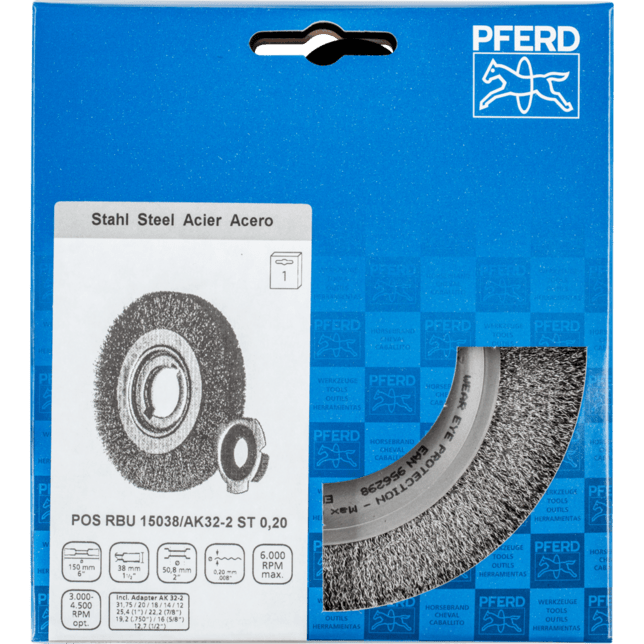 PFERD TOOLS Kolesové kefy POS RBU 15038/AK32-2 ST 0,20